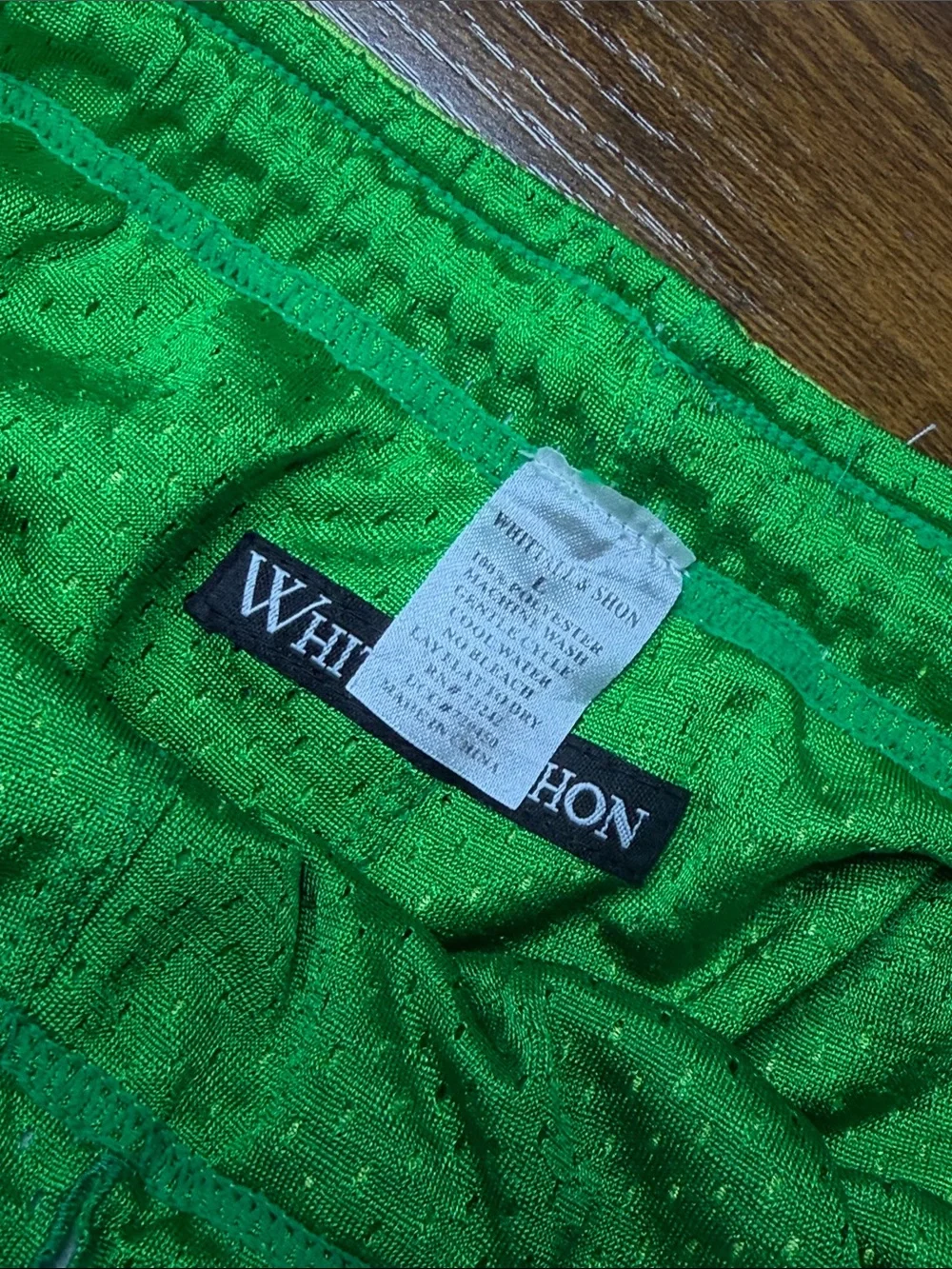 Men's Athletic Mesh Shorts in Neon Green - Lightweight Performance Size Large